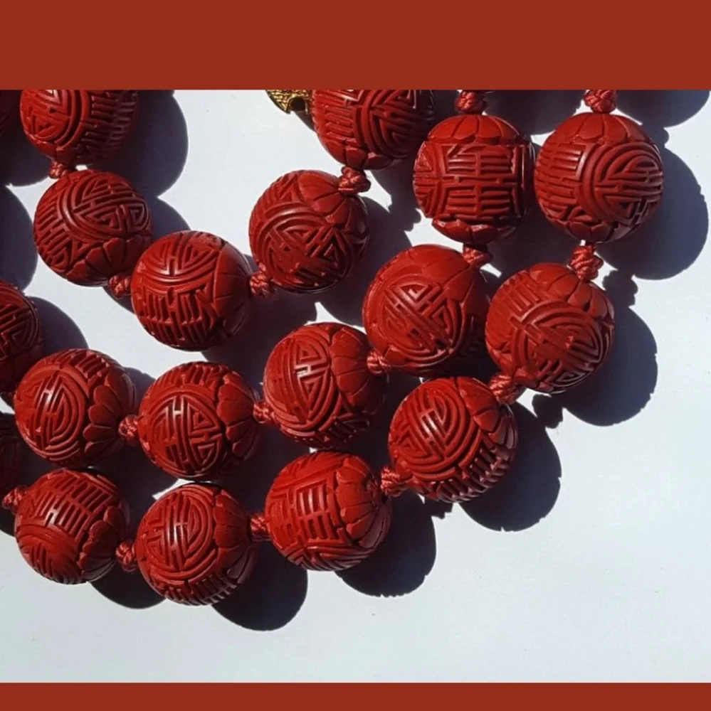 Rare Chinese antique hand carved bead necklace - Picture 6 of 8